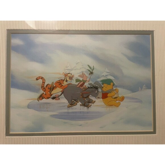 Winnie The Pooh Framed Art Print 15”x12” VTG 1990s Disney - Picture 5 of 5